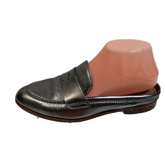 AGL Attilio Giusti Leombruni Silver Metallic Loafers Mules Shoes 37 EU 7 US - Picture 14 of 14